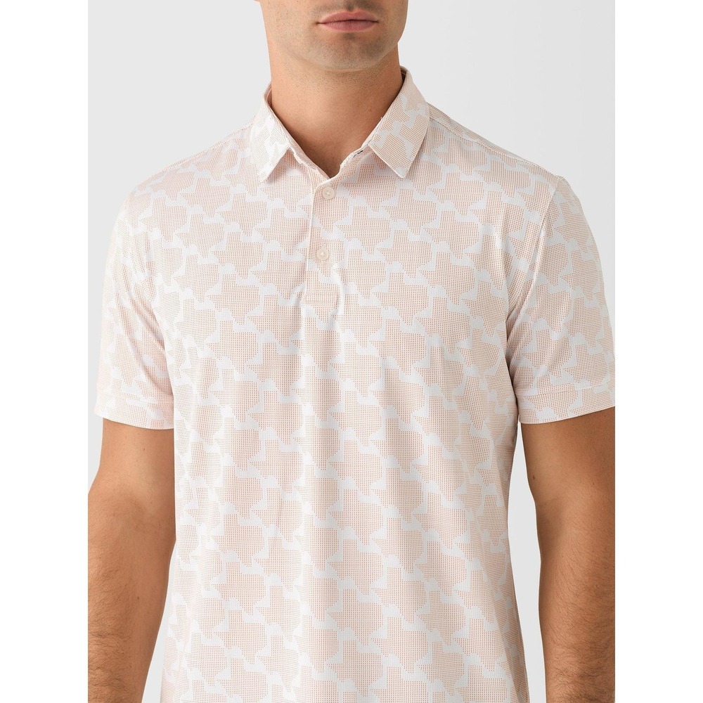 Mizzen Main Mens XL Classic Fit Performance Polo Shirt Orange Diamond Dot NWT